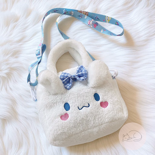 Fluffy Pastel Plush Crossbody – Kawaii Style Mini Tote Bag