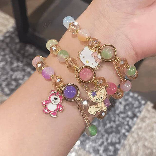 Colorful Crystal Beaded Bracelet Sweet Bear-Dream With Kat