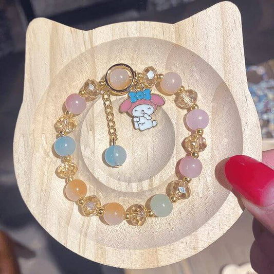 Colorful Crystal Beaded Bracelet Sweet Bunny-Dream With Kat