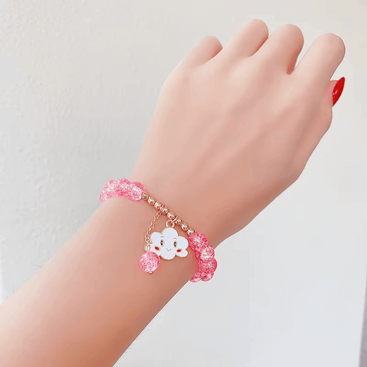 Rainbow Crackle Beads Cloud Bracelet-Dream With Kat