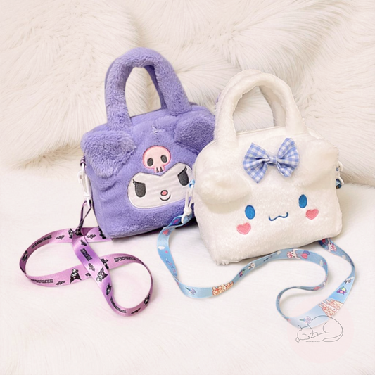 Fluffy Pastel Plush Crossbody – Kawaii Style Mini Tote Bag