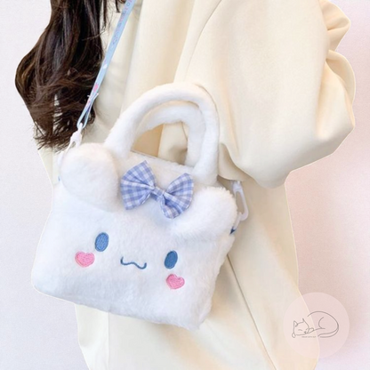 Fluffy Pastel Plush Crossbody – Kawaii Style Mini Tote Bag