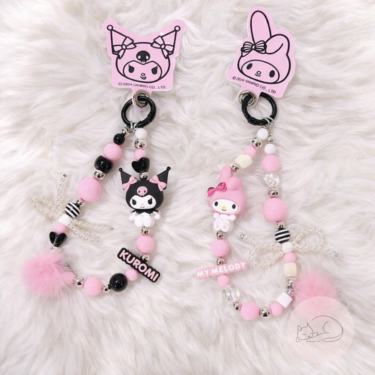 Cute Kawaii Phone Strap & Bag Charm – Beaded Mobile Accessory