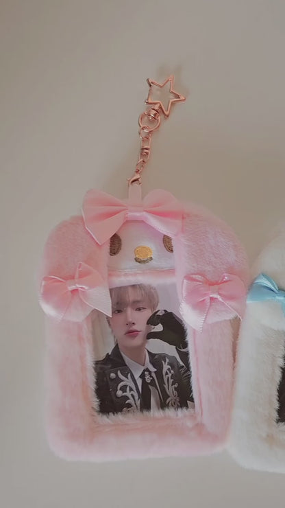 Kawaii Ribbon Plush Photocard Holder-Dream With Kat