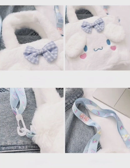 Fluffy Pastel Plush Crossbody – Kawaii Style Mini Tote Bag