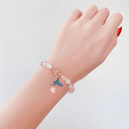Rainbow Crackle Beads Mermaid Tail Bracelet-Dream With Kat