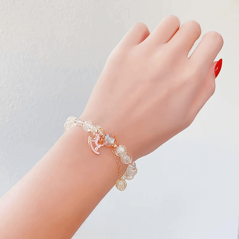 Rainbow Crackle Beads Rocking Horse Bracelet-Dream With Kat