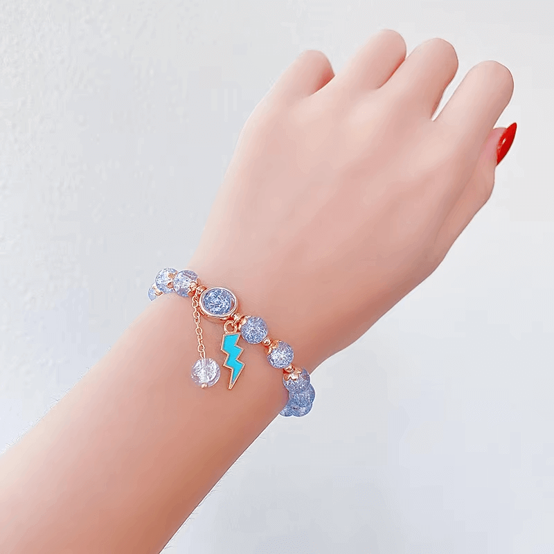 Rainbow Crackle Beads Thunderbolt Bracelet-Dream With Kat
